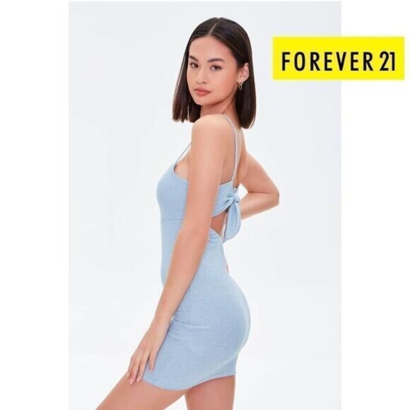 Forever 21 Women's Cut Out‎ Tie-Back Bodycon Knit Cami Dress - Picture 4 of 8